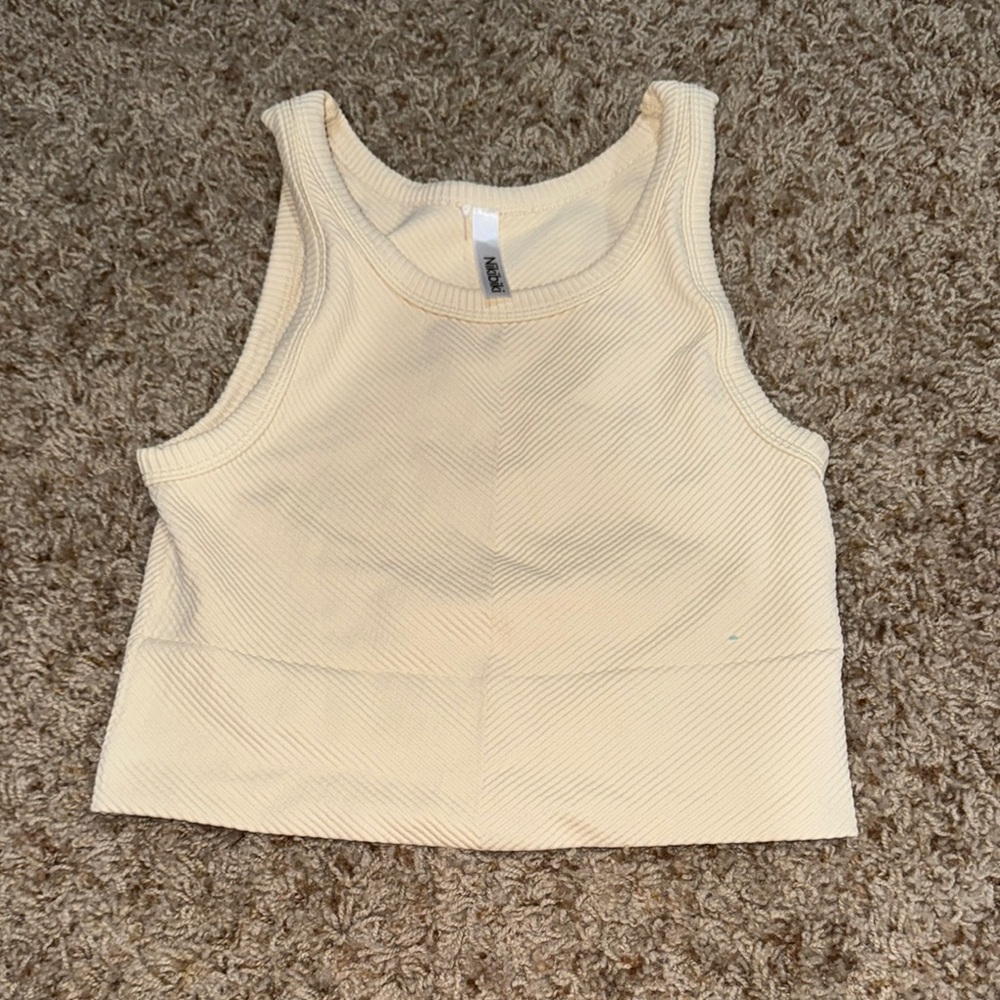 Nikibiki Cream Ribbed Tank Top